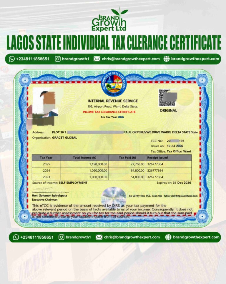 If you need an Individual Tax Clearance Certificate in Lagos State, here are the steps to follow